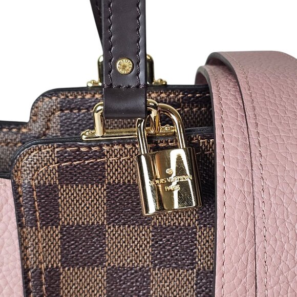 LOUIS VUITTON Damier Ebene Jersey Tote in Magnolia Shoulder Monogram Pink 2 Way - Picture 4 of 16